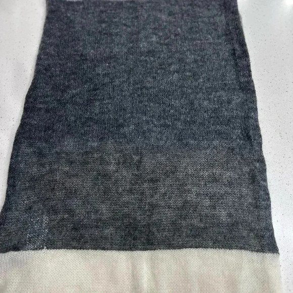 Minicucci infinity scarf mohair and wool blend gray and ivory - Picture 5 of 10